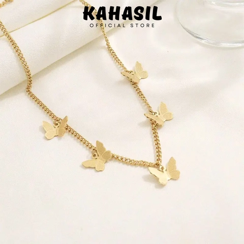 KAHASIL - Kalung Titanium Wanita Anti Karat Luntur Rantai Fashion Style Korea Butterfly KH020